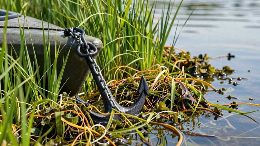 anchor parallel to weeds