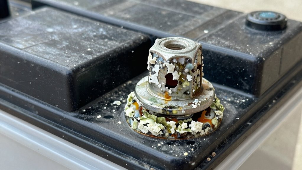 battery corrosion from acid buildup