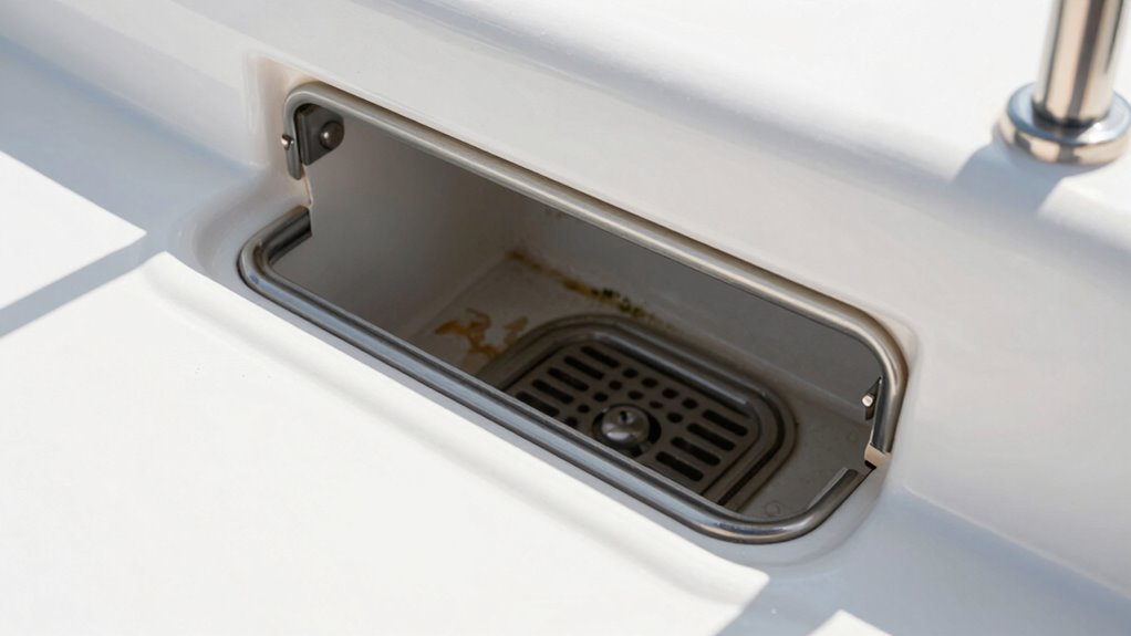 clear anchor locker drains regularly