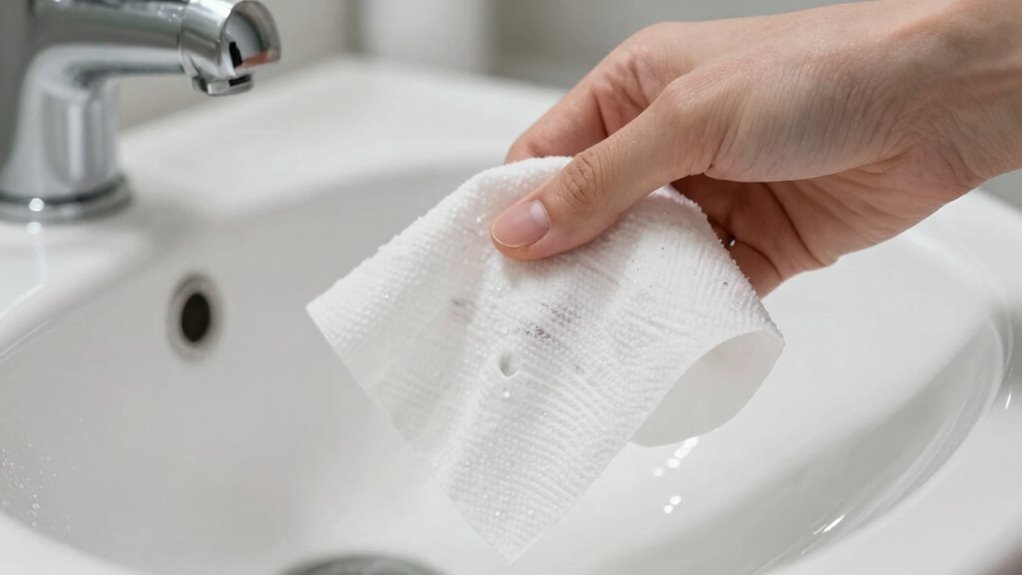 detect leaks with paper towels