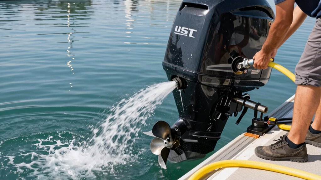 flush outboard engine properly