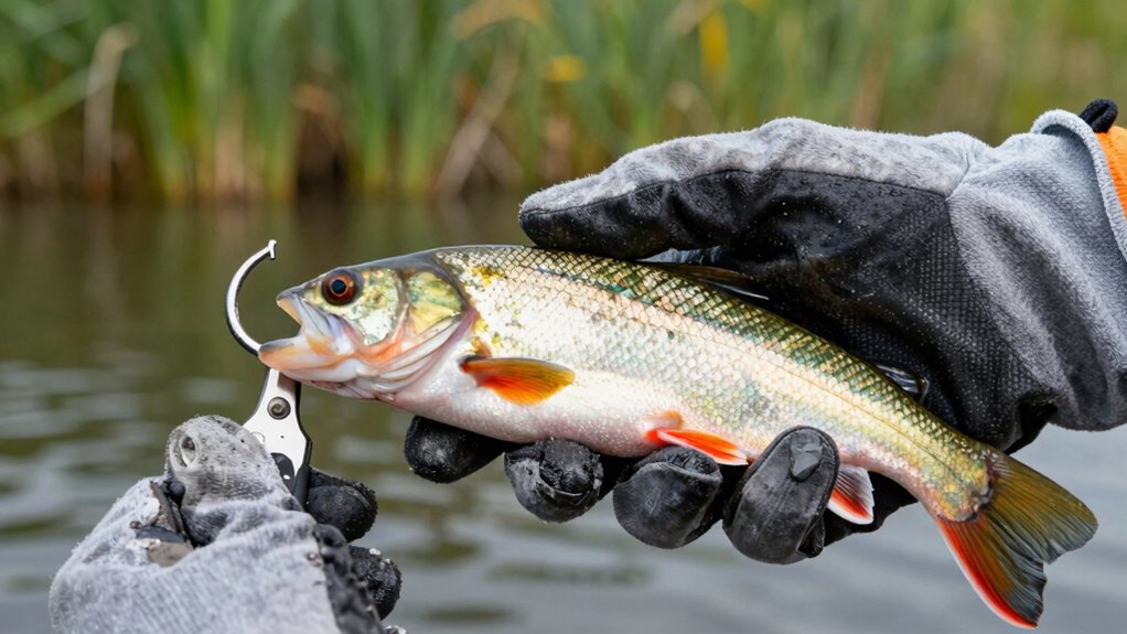 gentle careful hook removal