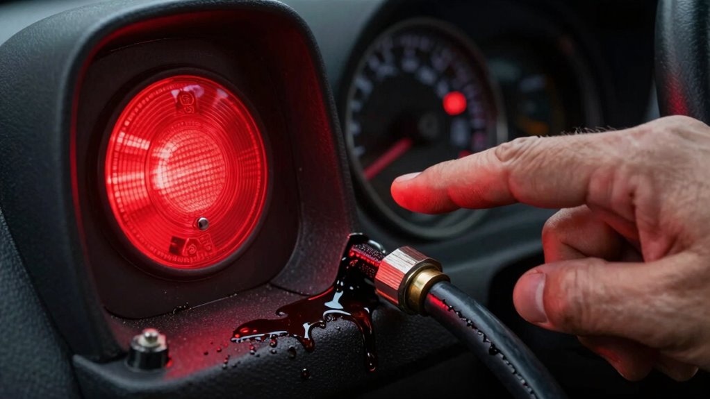hydraulic warning lights indicate issues