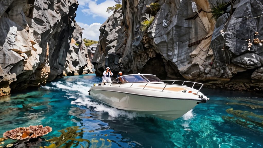 navigate tight channel safely
