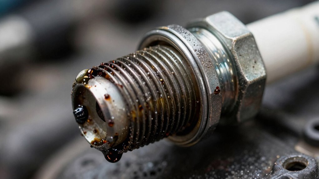 oily spark plug signs