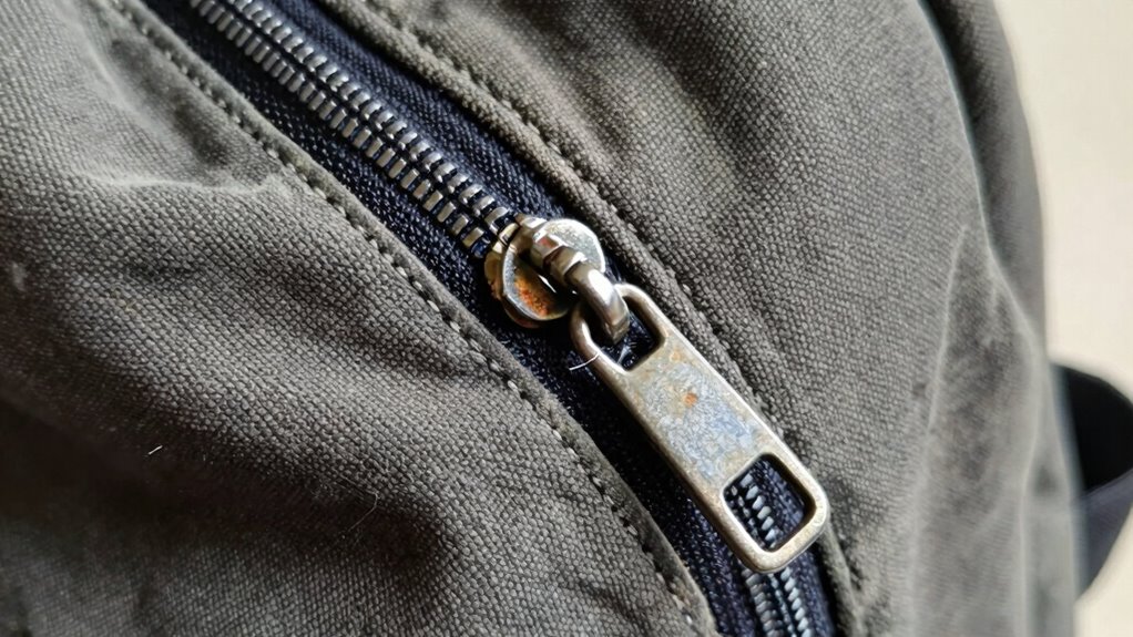 prevent canvas zipper seizing