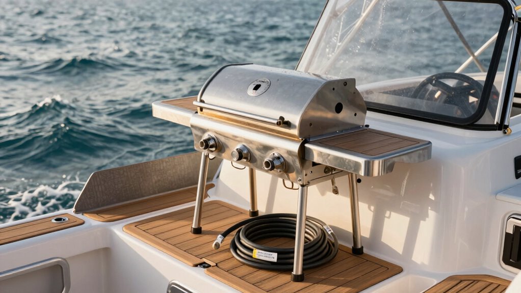 safe boat grilling setup