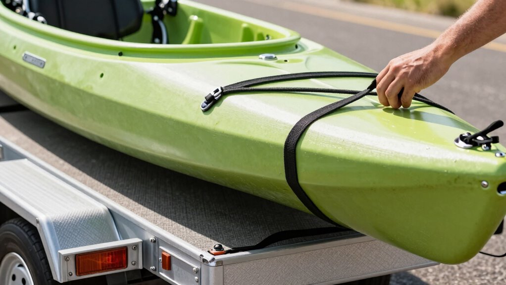 secure kayak with proper tension