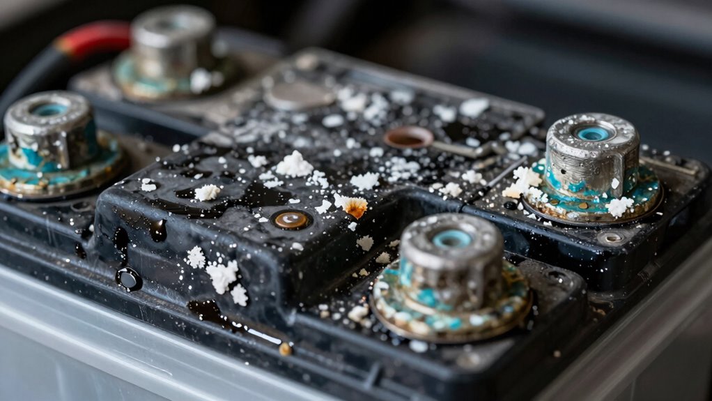 spot corrosion on battery