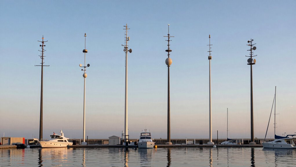 top boat antenna masts