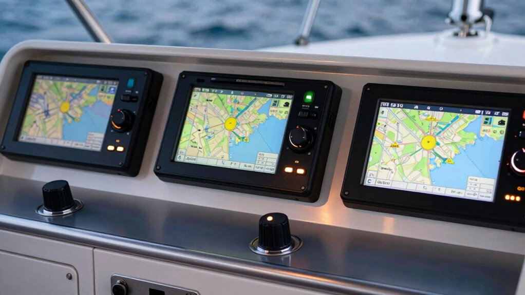 top button controlled marine plotters