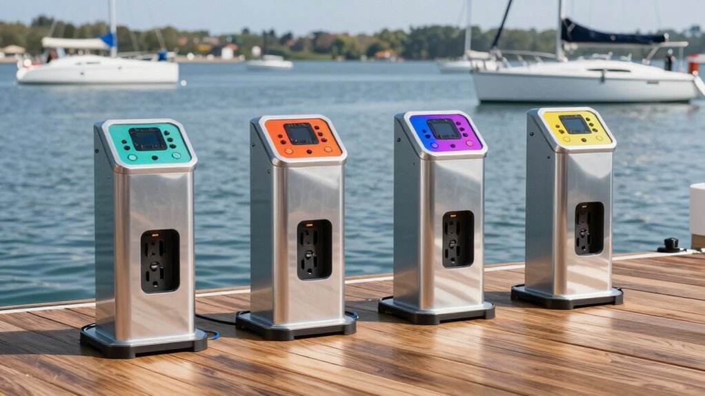 top portable boat dock power pedestals