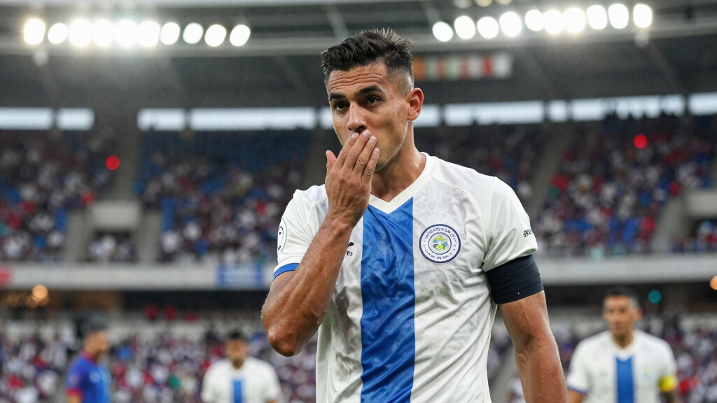 Paraguay midfielder Miguel Almirón earns red card for covering mouth